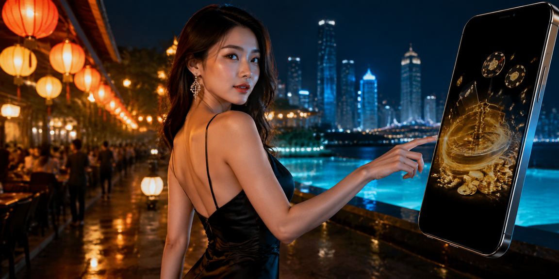 Du khách tham quan chợ đêm Mũi Né vừa kiểm tra kết quả cá cược trên điện thoại